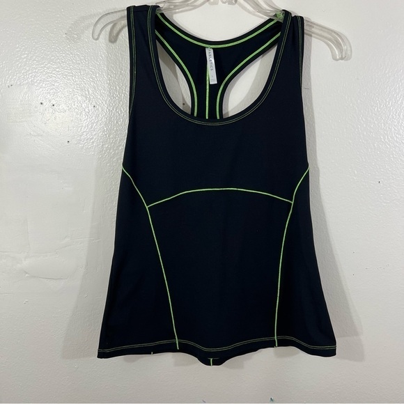 Fabletics black and neon green work out tank. Size large - Picture 3 of 12
